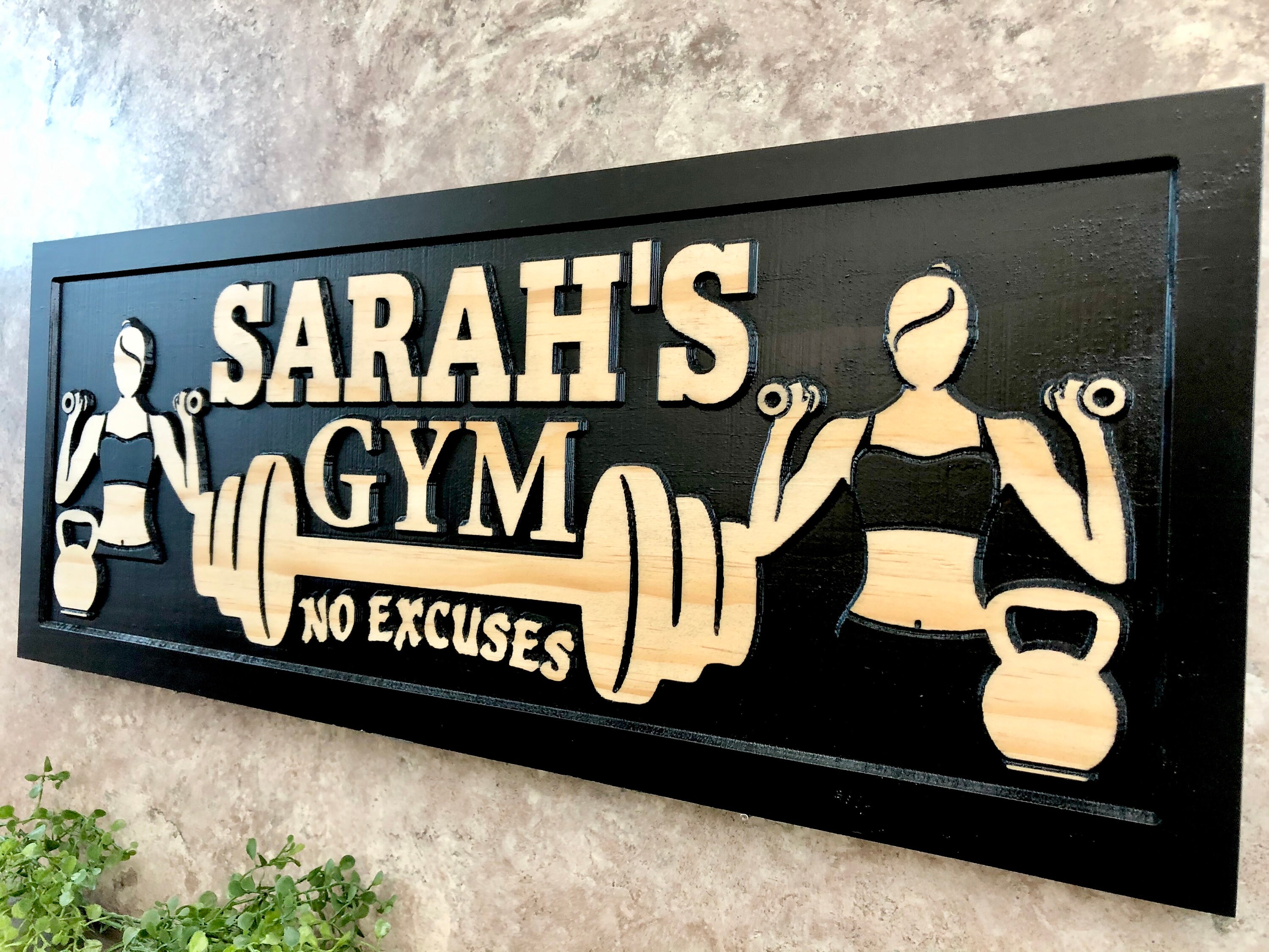 Personalized Home Gym name Sign Custom gym workout Room signs Etsy España