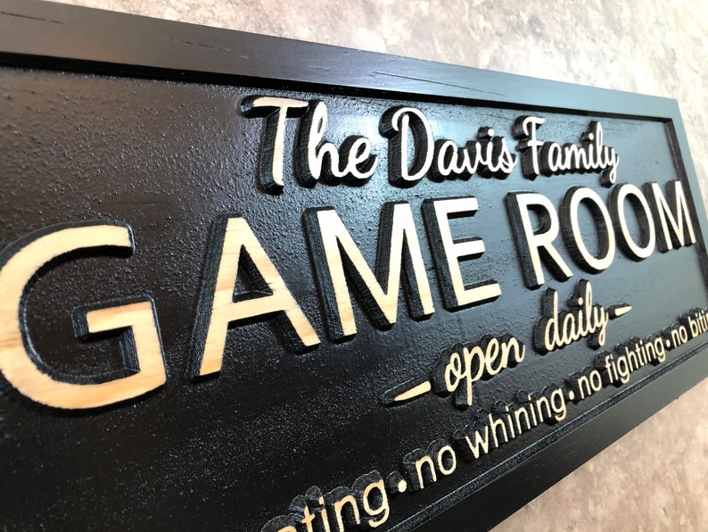 Personalized Game Room Sign Custom Family Game Room Sign Last Name Sign Man Cave Poker Room Birthday Gifts for Him fathers day Gift for Mom image 9