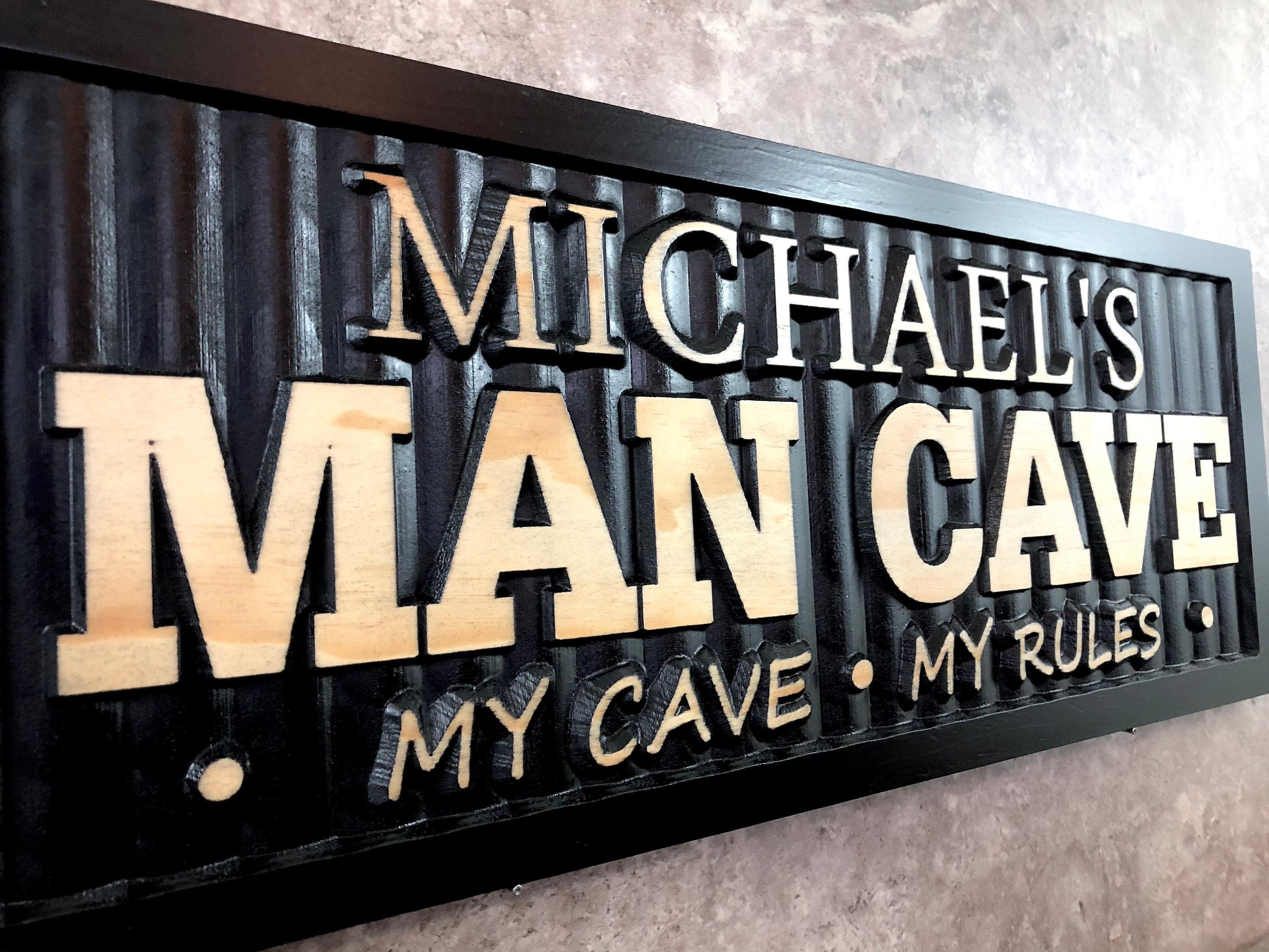 Personalized Man Cave Sign Custom Man Cave Name Sign For Game Etsy