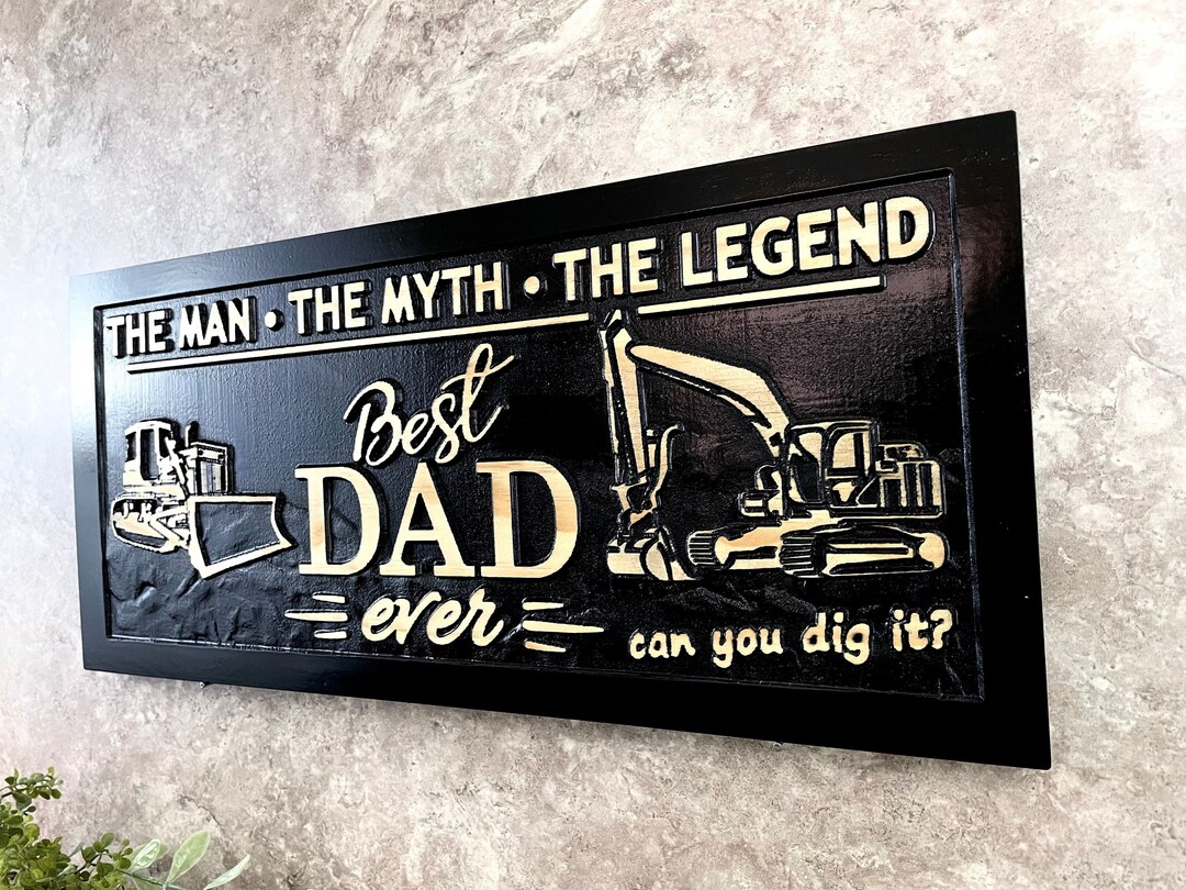 Custom Best Dad Ever Sign Construction Worker Sign Birthday Fathers Day