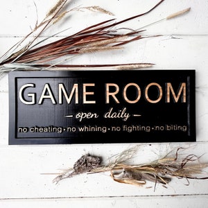 Custom Game Room Decor Family Game Room Sign Game Night Sign Arcade Lounge Sign Birthday Fathers Day Gift for Dad Mothers Day Gift for Mom