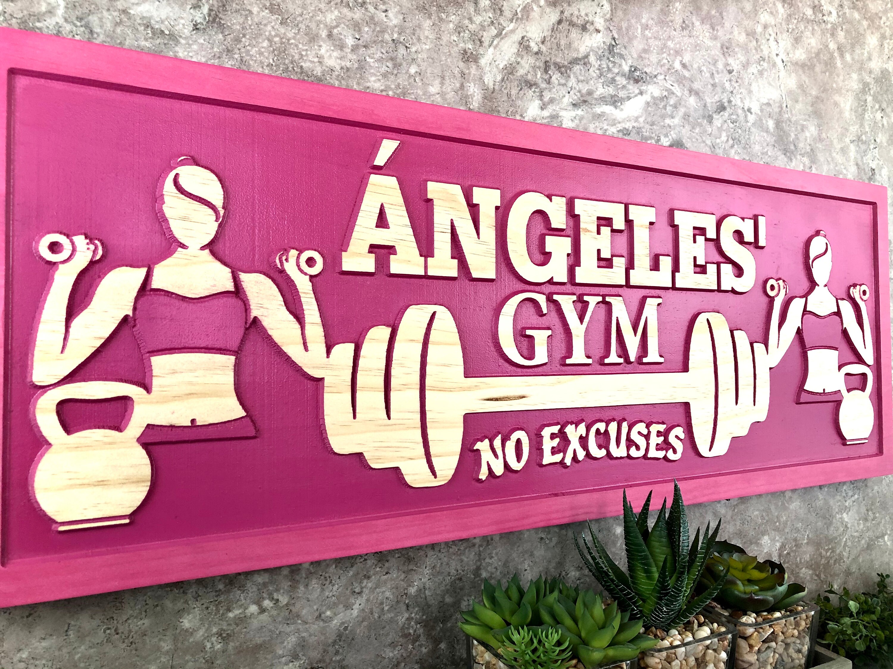 Personalized Home Gym name Sign Custom gym workout Room signs Etsy España