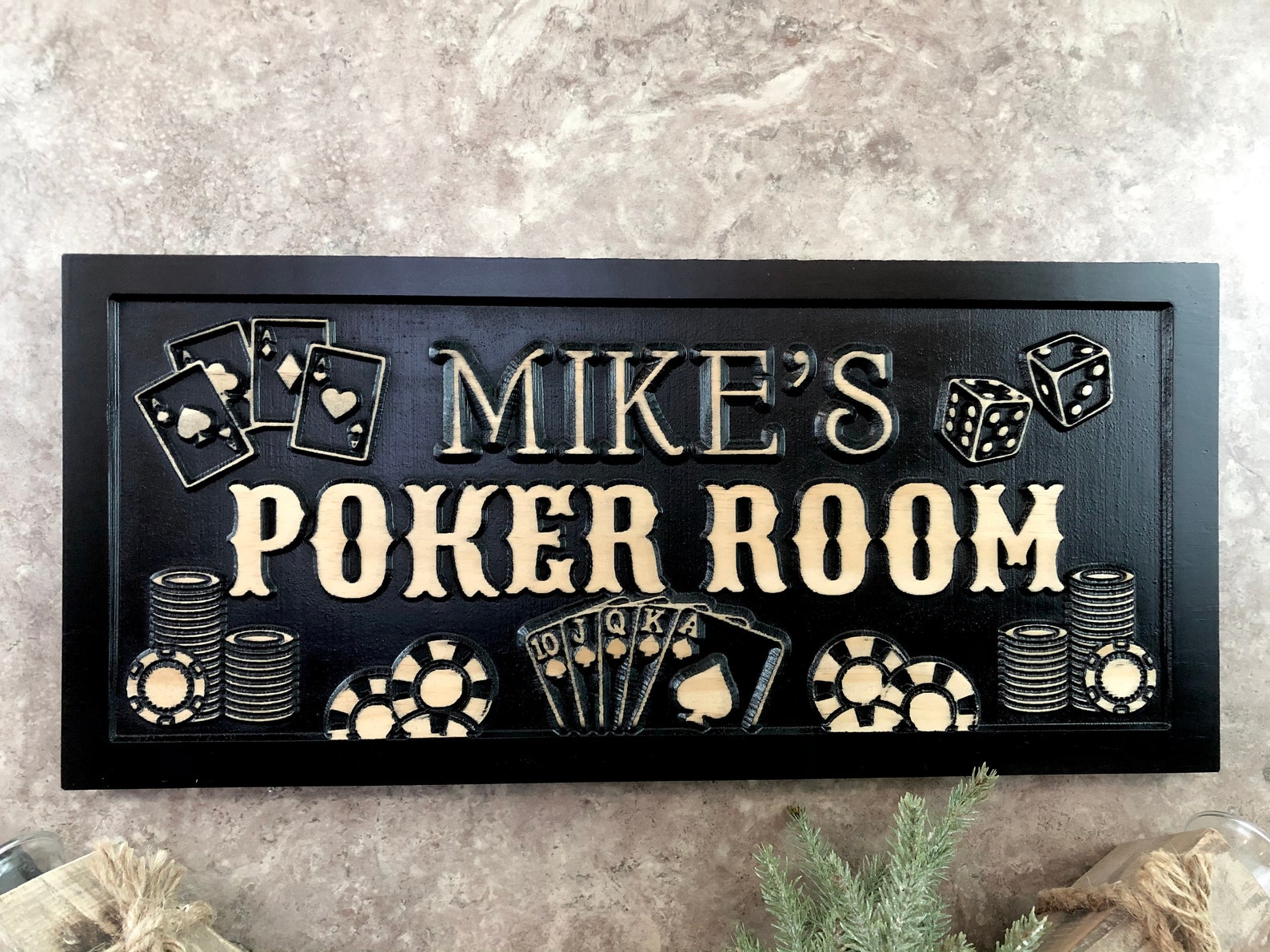 Personalized Poker Room Sign Custom Poker Game Room Name Sign Etsy UK