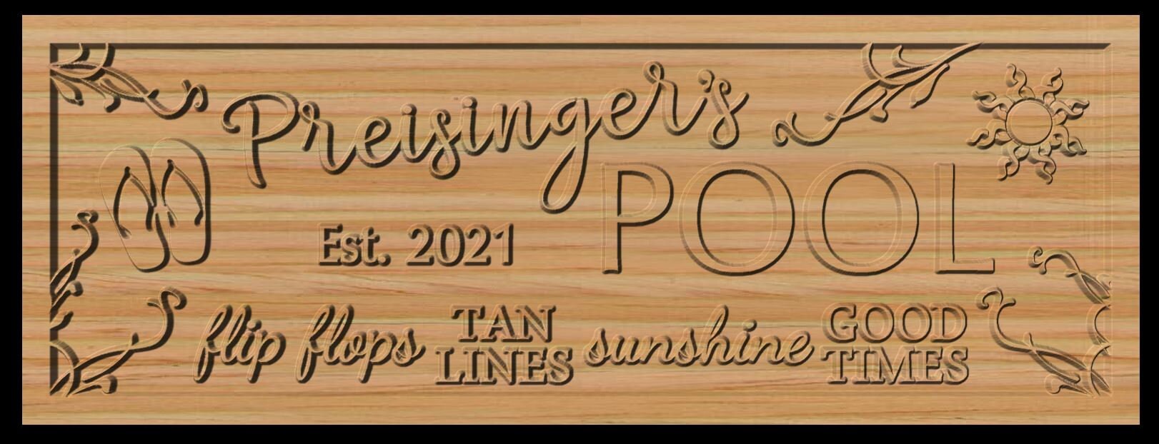 Custom Backyard Pool Sign Personalized Pool Sign Palm Tree Etsy