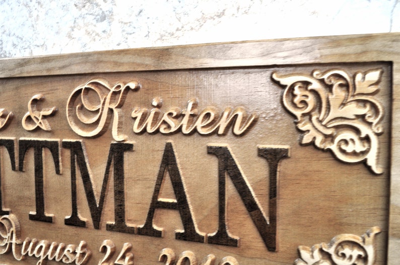 Custom Carved Wood Name Sign Personalized Last Name Sign Etsy