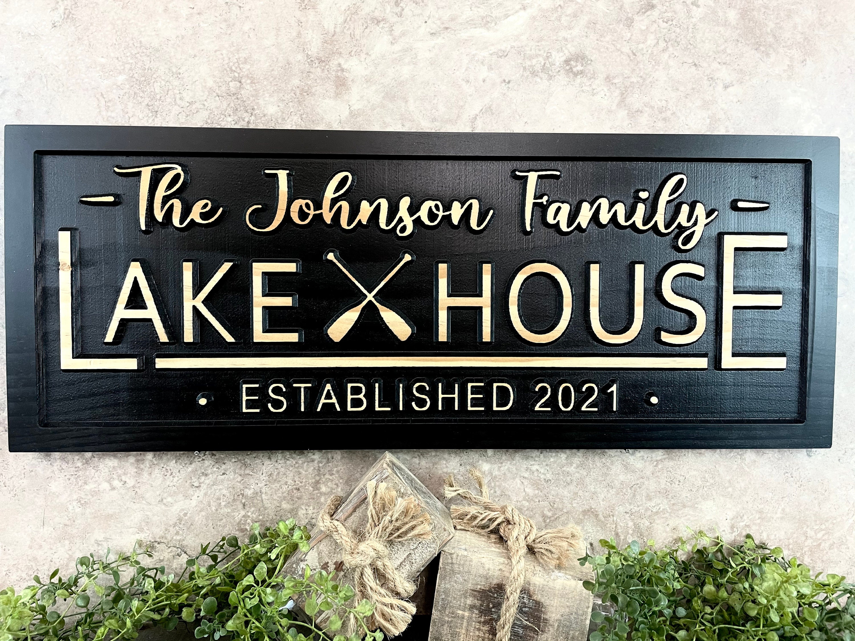 Lake House Sign Personalized Lakehouse Name Sign Custom Family Lake H…