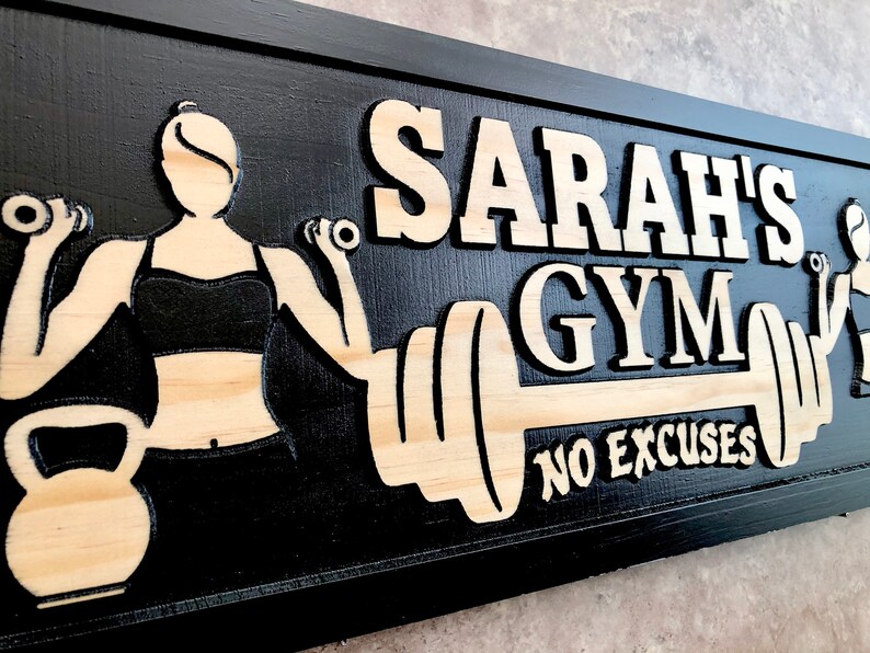 Personalized Home Gym Name Sign Custom Gym Workout Room Signs Etsy