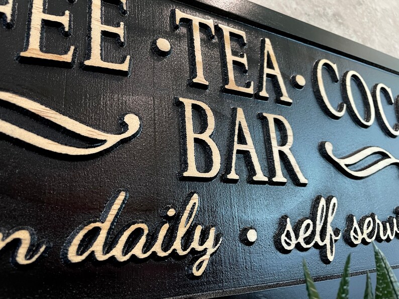 Coffee Tea Cocoa Bar Sign Custom Coffee Bar Sign Home Kitchen Etsy