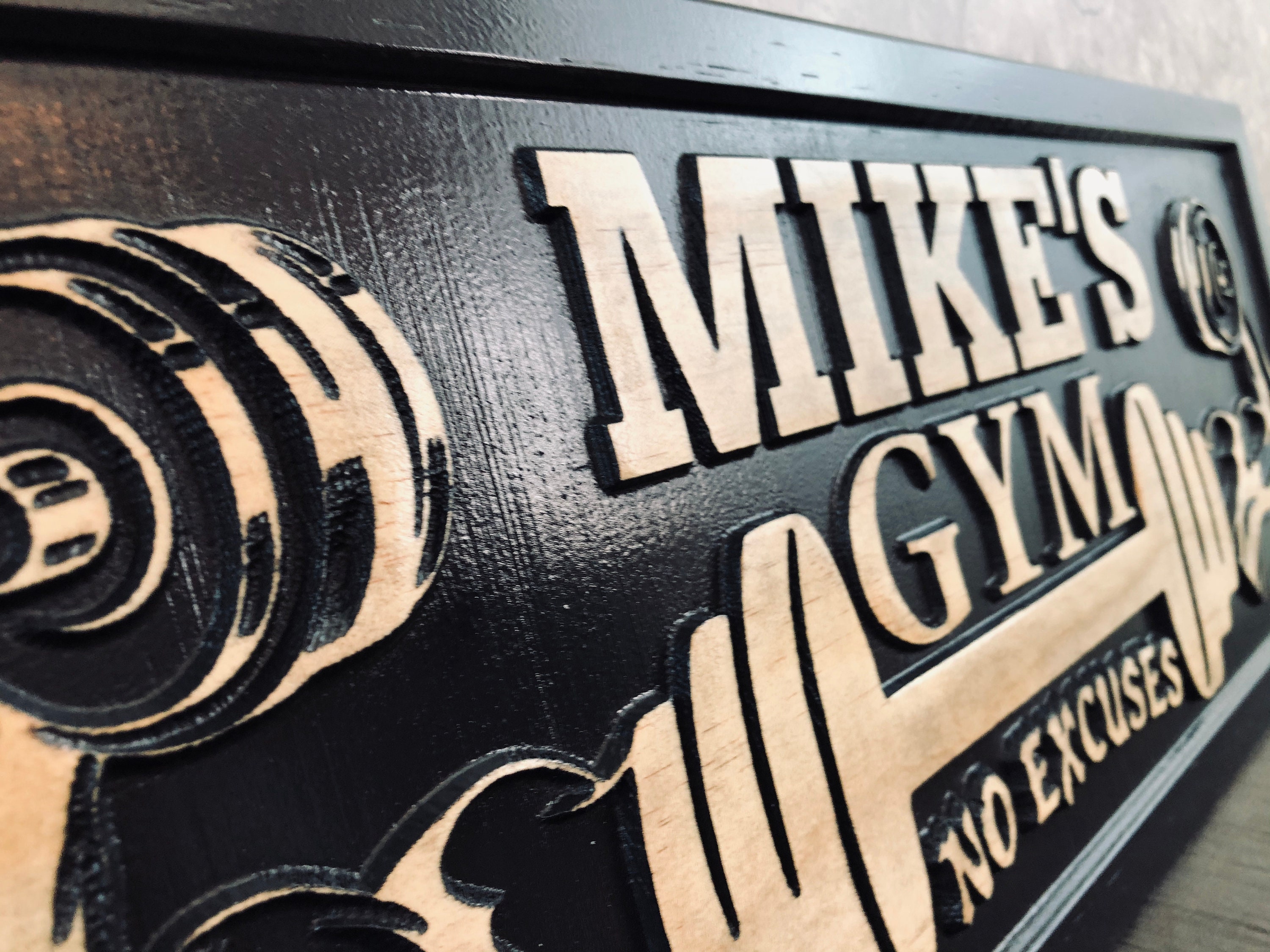 Personalized Gym Name Sign Custom Home Gym Workout Room Sign Etsy