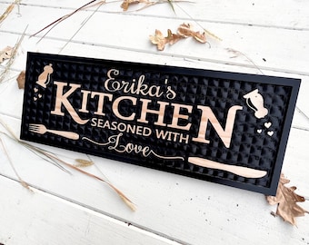 Custom Kitchen Sign Mothers Day Gift for Mom Coffee Bar Sign Kitchen Decor Personalized Name Sign Gift for Grandma Birthday Gift for Couple