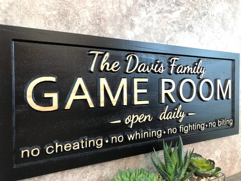 Personalized Game Room Sign Custom Family Game Room Sign Last image 1