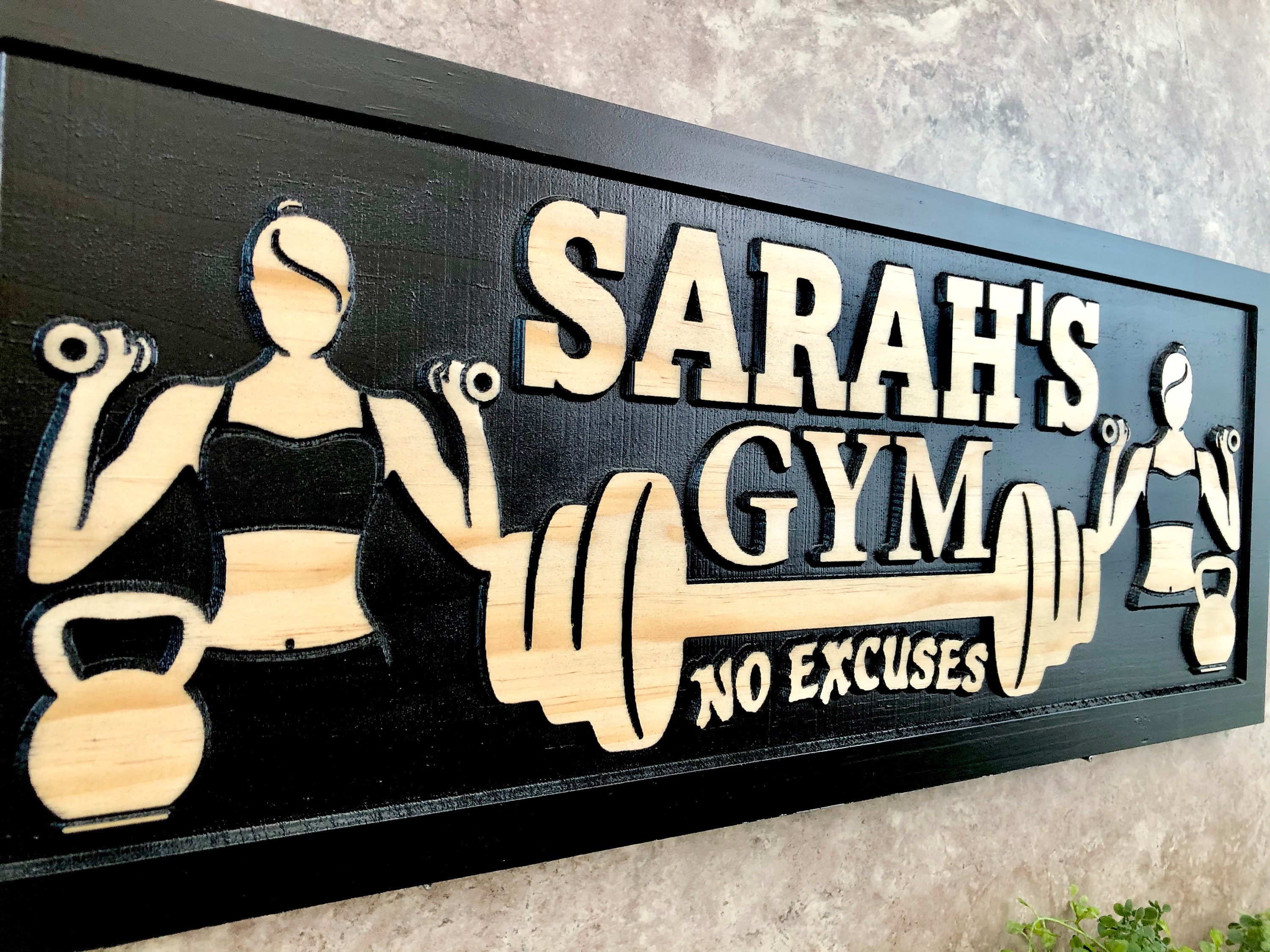 Personalized Gym Sign Home Gym Name Sign Custom gym workout Etsy