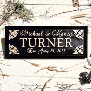 Custom Carved Wood Name Sign, Personalized Wedding Gift