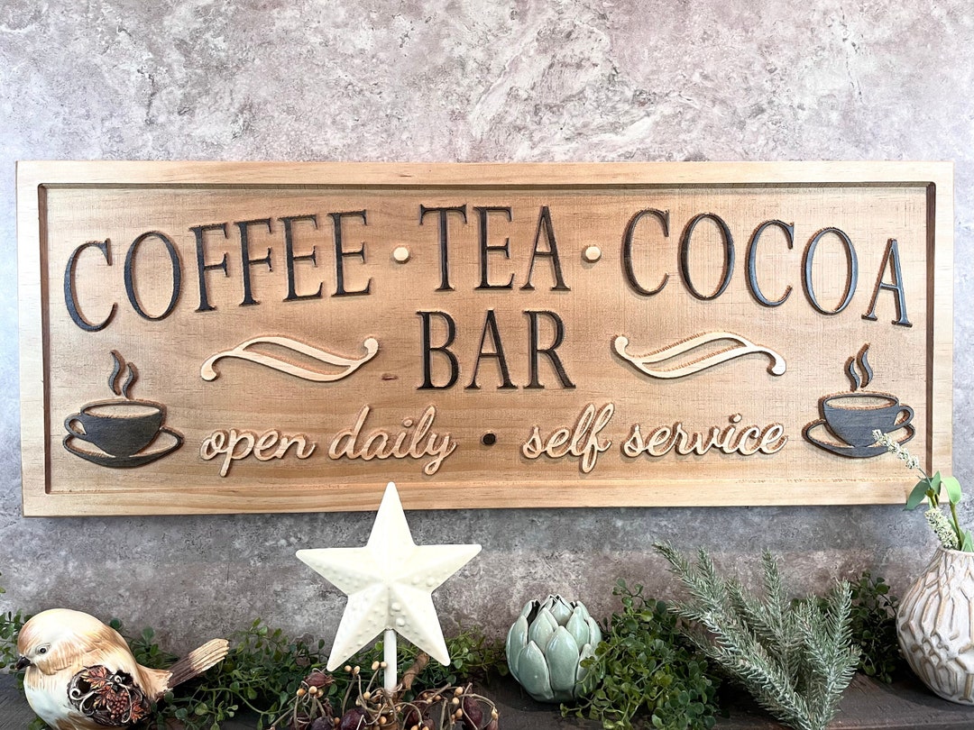 Personalized Coffee Station Sign - Custom Home Kitchen Decor for Mom ...