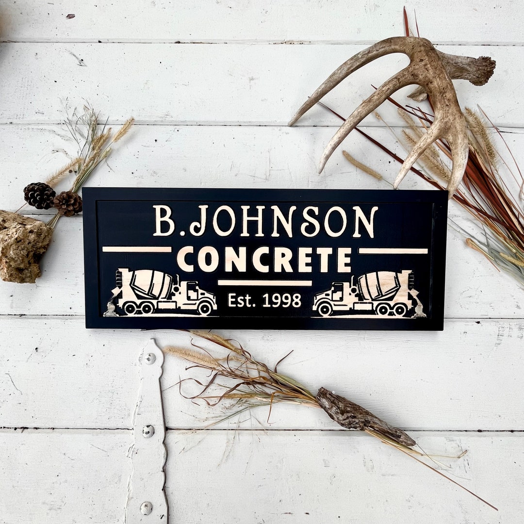 Custom Cement Name Sign Concrete Business Sign Personalized Concrete