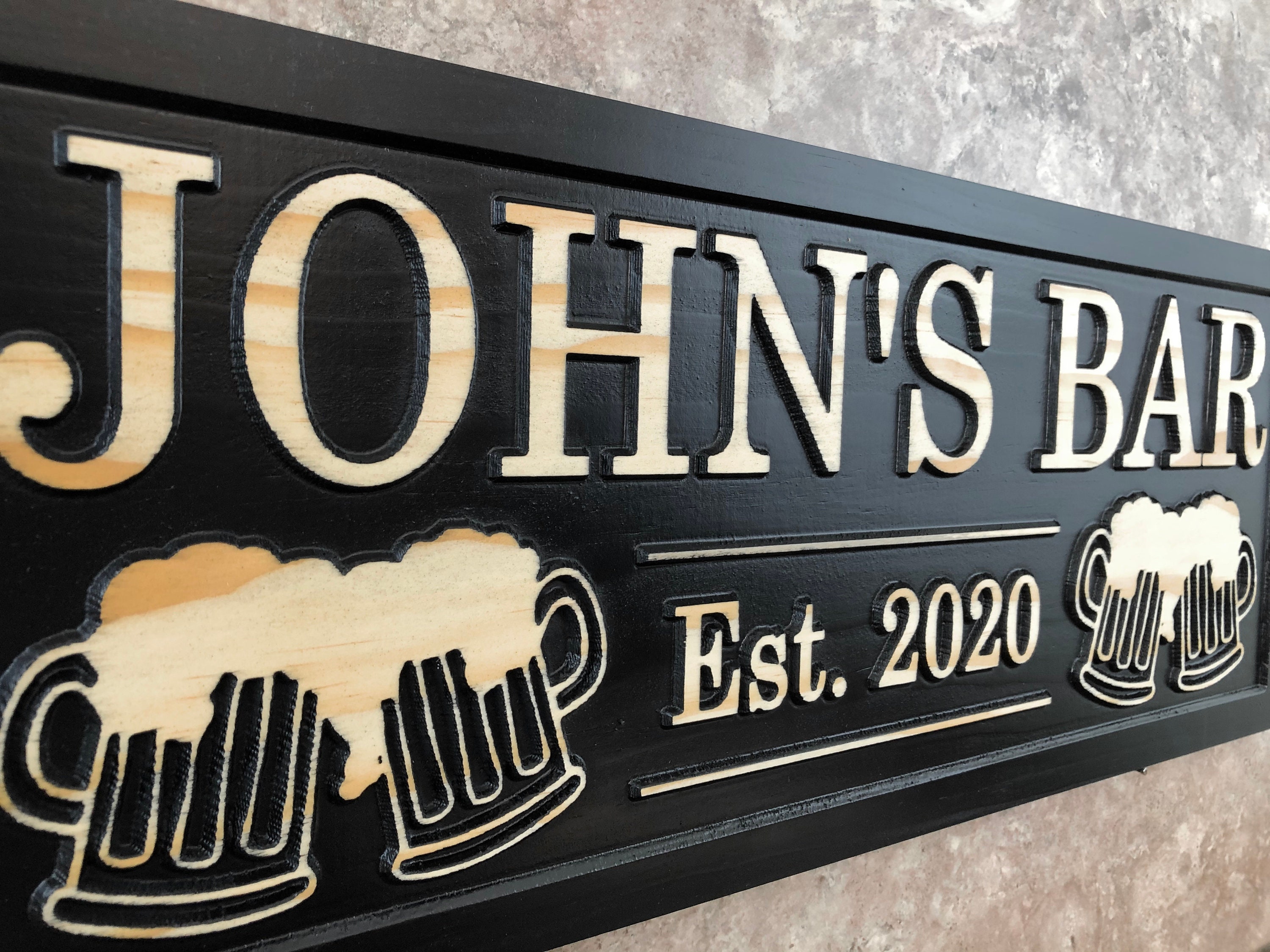 Personalized Bar Signs Custom Wood name Signs for Sports Bar | Etsy
