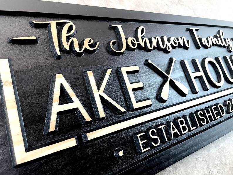 Lake House Sign Personalized Lakehouse Name Sign Custom Family Etsy