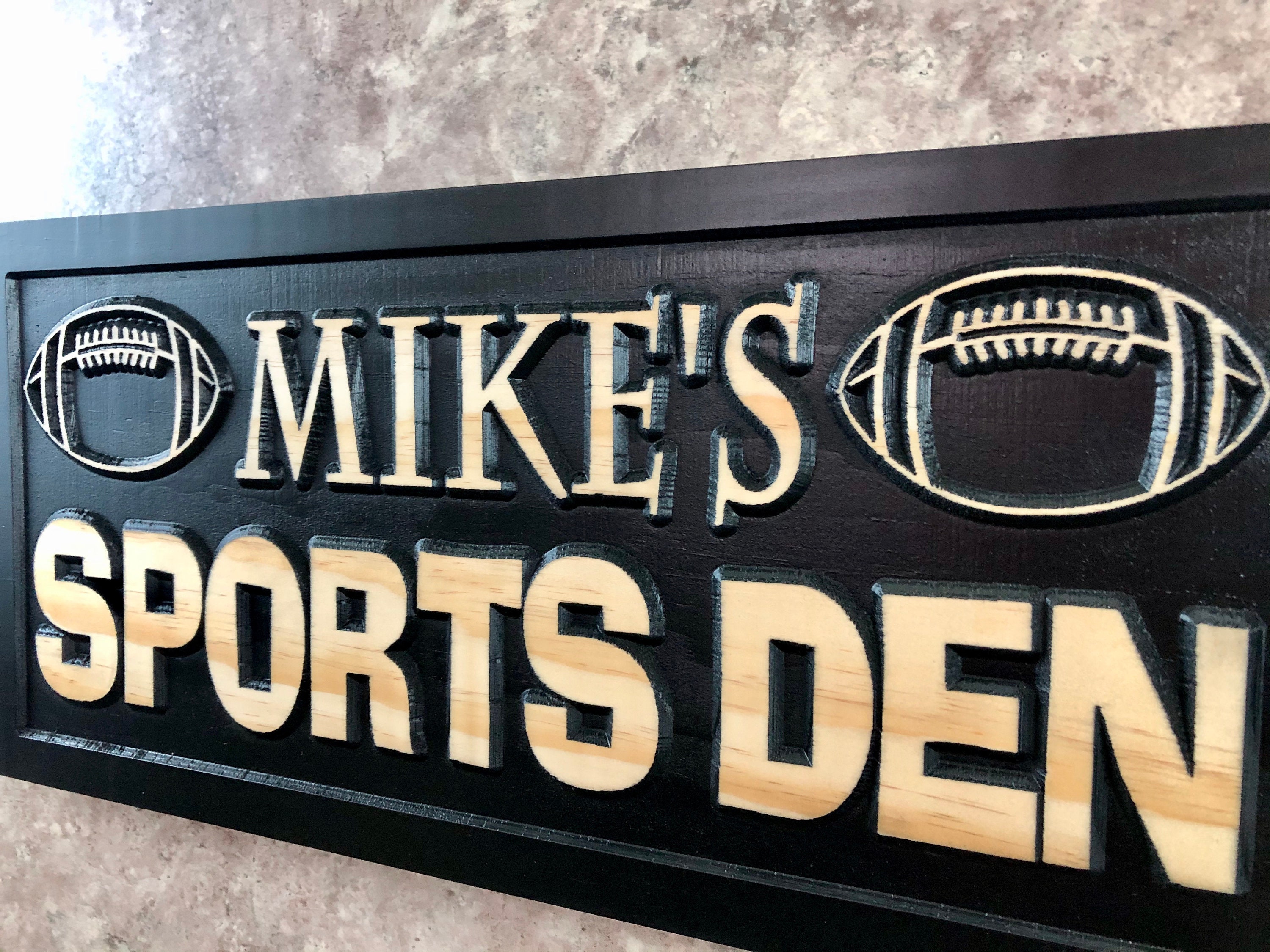 Personalized Sports Bar name Sign Custom Sports Den Room signs Etsy