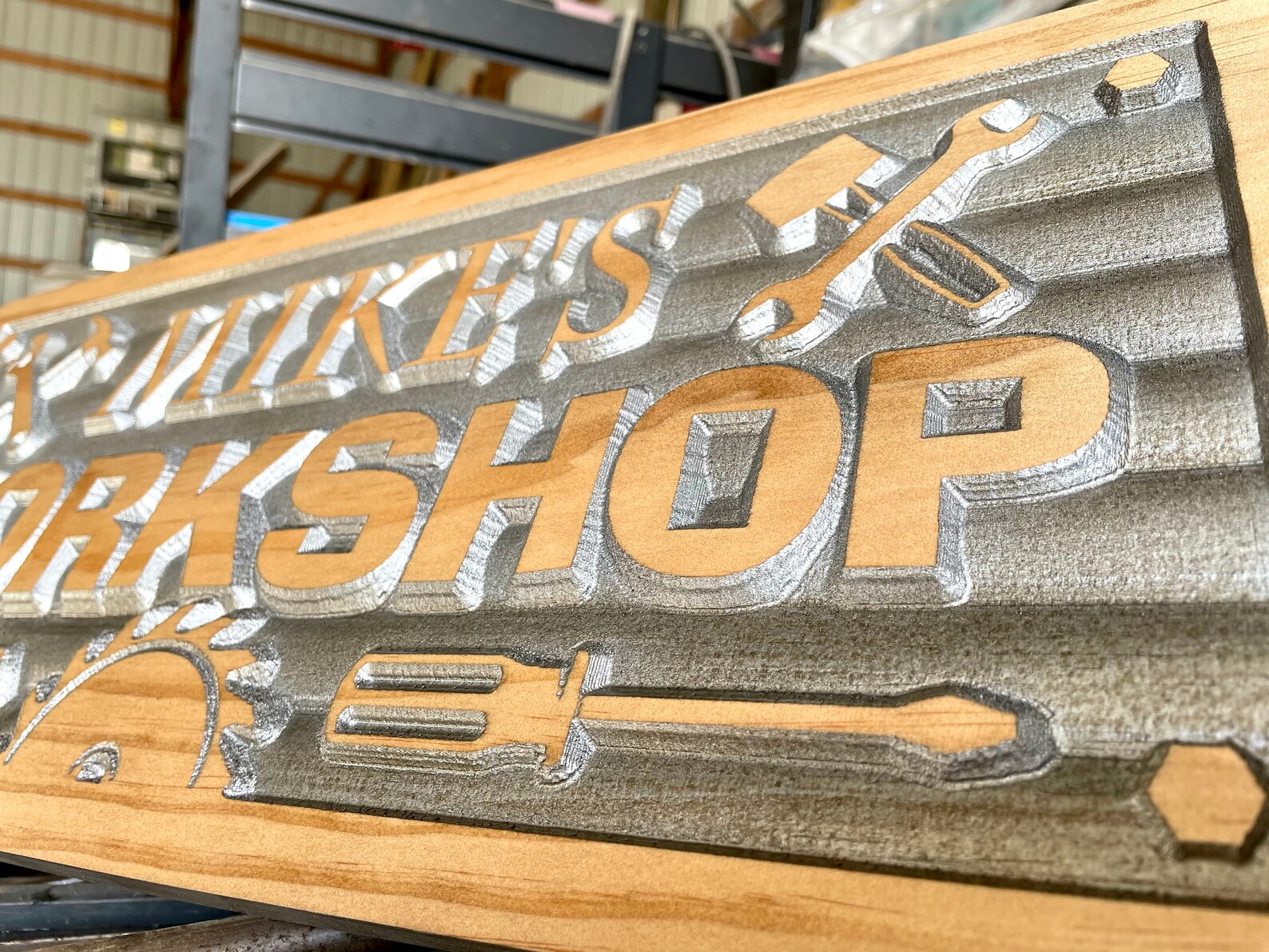 Custom Sign Carved Wood Tin Shop Sign Birthday Etsy