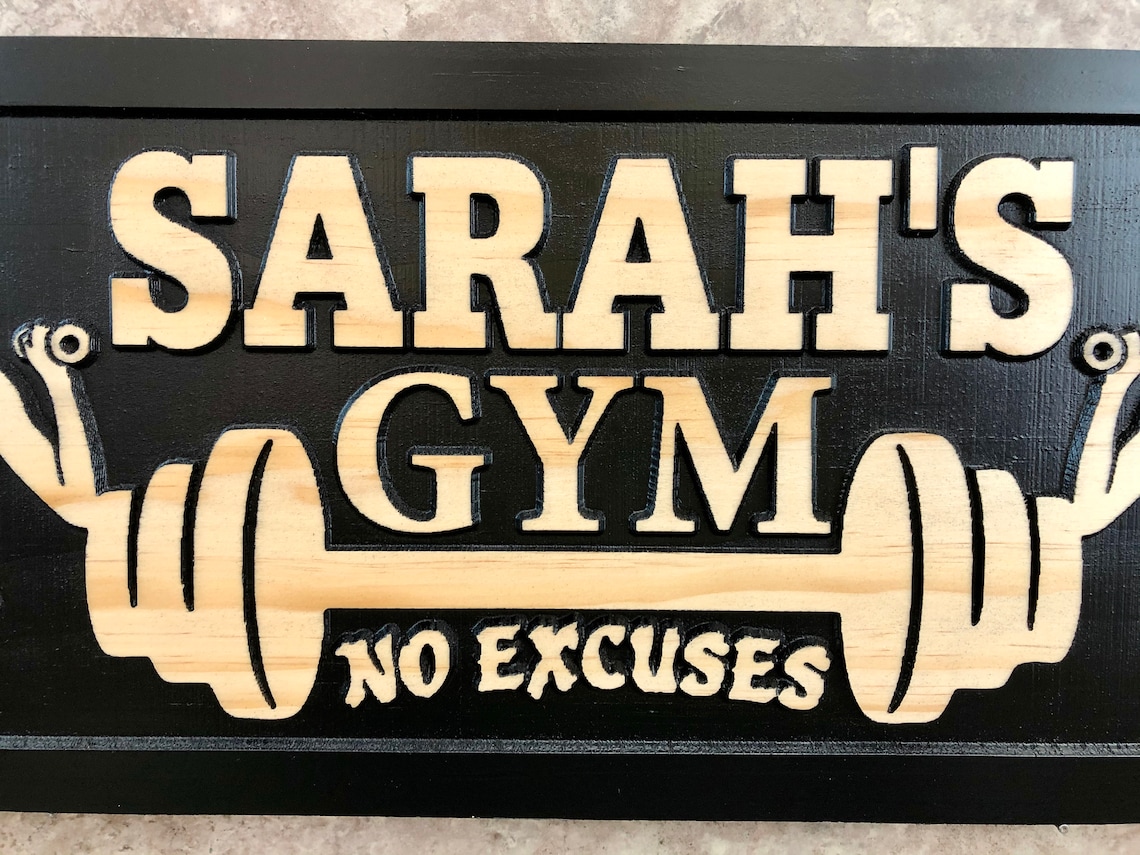 Personalized Home Gym name Sign Custom gym workout Room signs Etsy