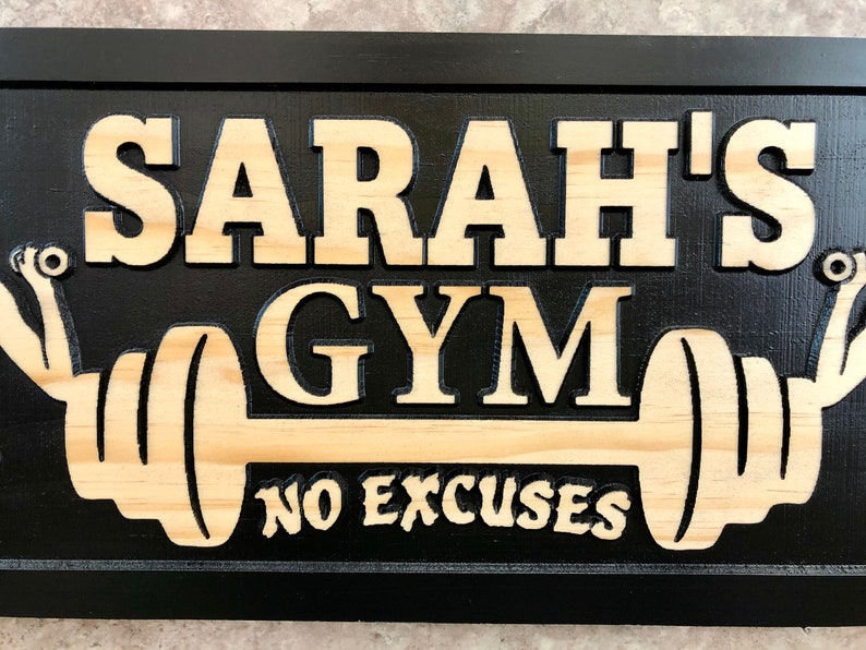 Personalized Home Gym Name Sign Custom Gym Workout Room Signs Etsy