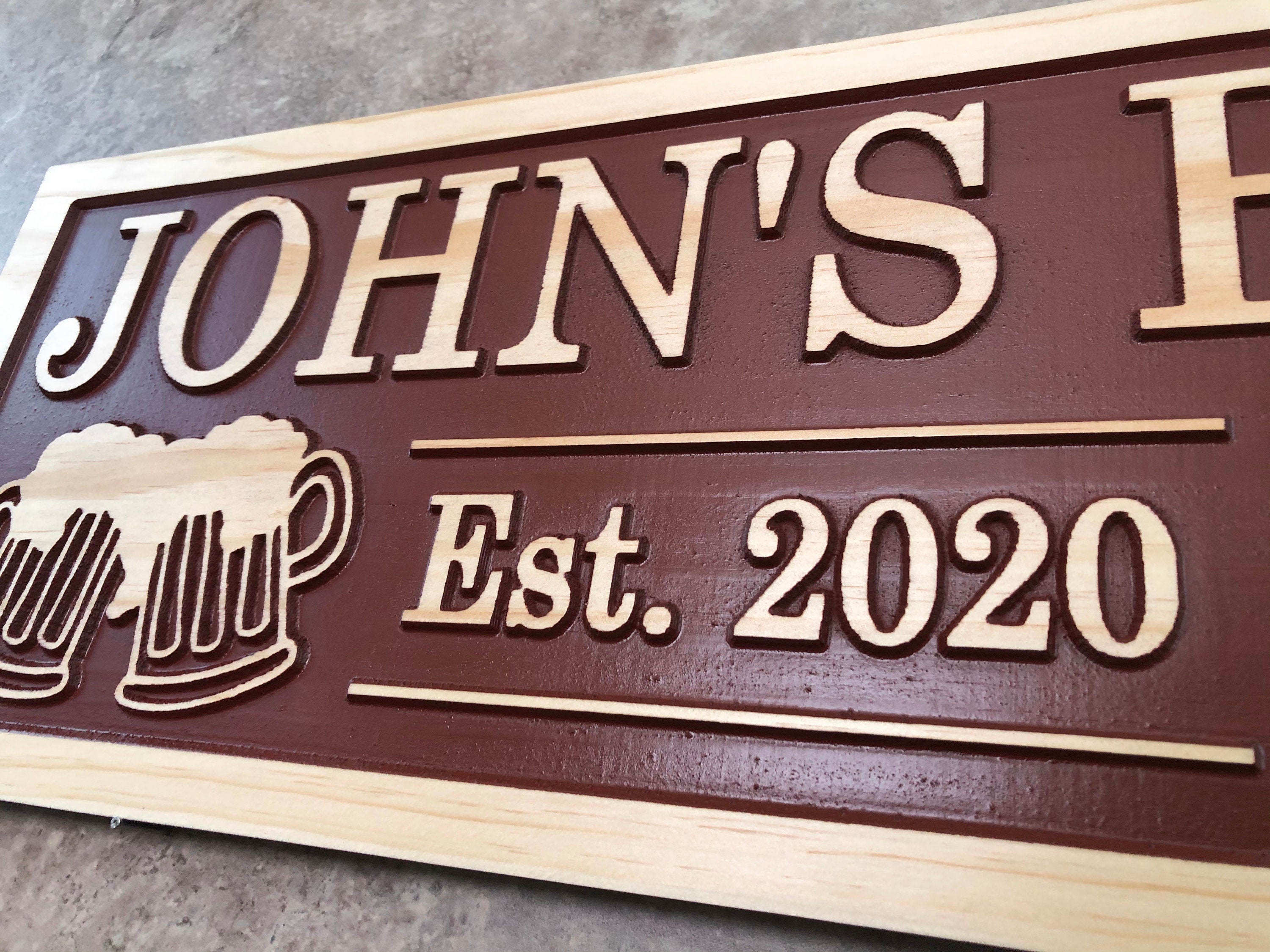 Personalized Bar Signs Custom Wood Name Signs for Man Cave | Etsy