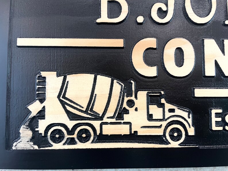 Custom Cement Name Sign Concrete Business Sign Personalized Etsy