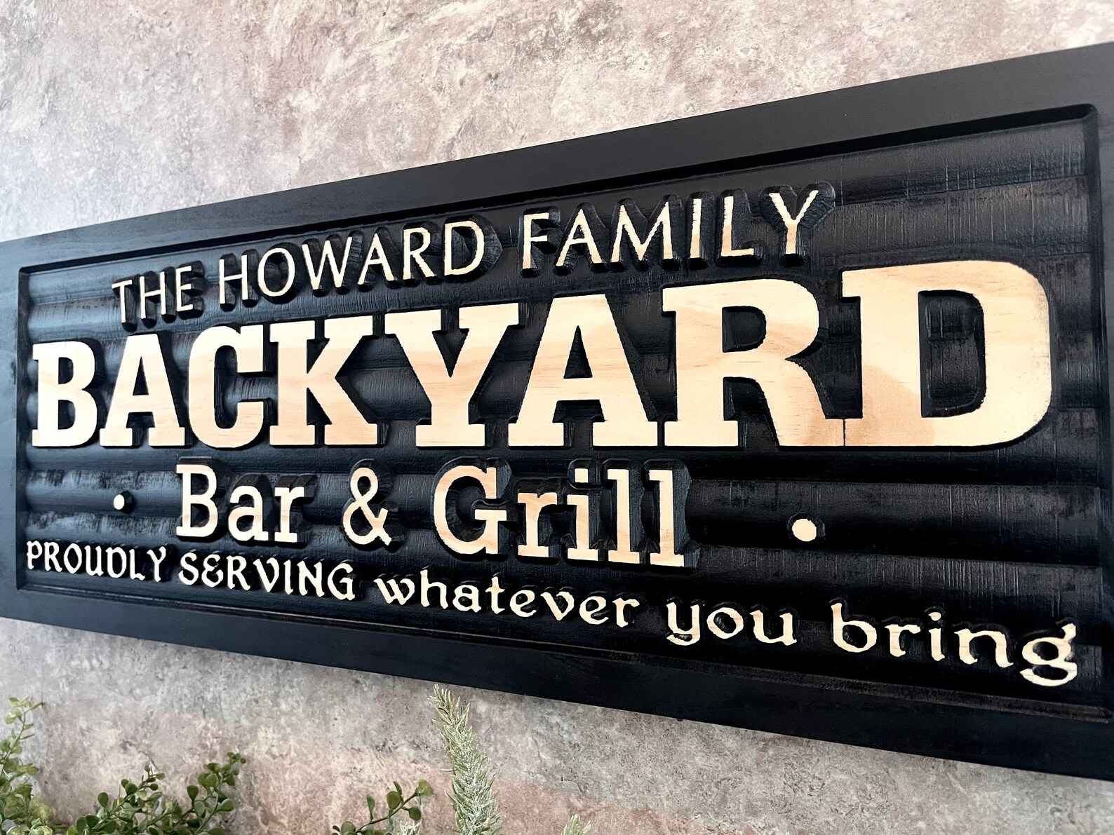 Backyard Bar & Grill Sign Personalized Backyard Sign Custom Etsy