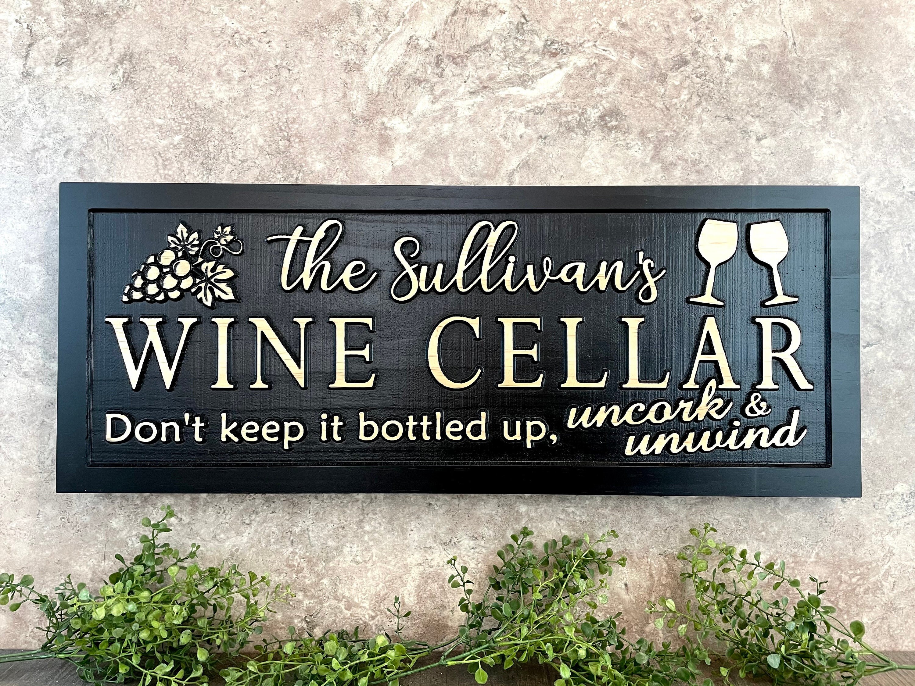 Custom Wine Cellar Name Sign Wine Bar Personalized Family Wine Etsy