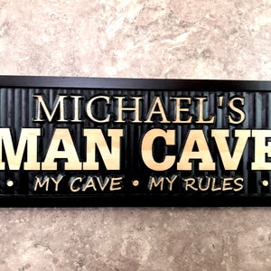 Personalized Man Cave Sign Custom Man Cave Name Sign for Bar Game Poker Billiard Room My Cave Rules Christmas Father's Day Gift for Dad Him image 6