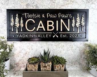 Custom Sign For Cabin Lake House Sign Personalized Cabin Sign Lodge Cabin Decor Custom Lakehouse Signs Birthday Fathers Day gift for him Dad