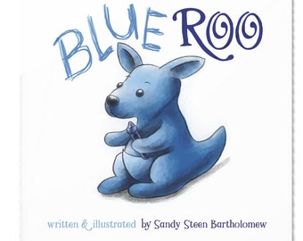 BLUE ROO by Sandy Steen Bartholomew - original picture book comic book, Signed