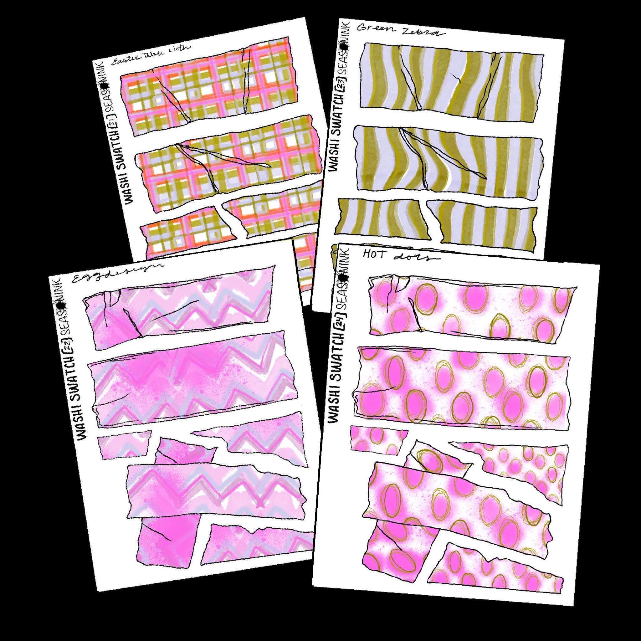 Normal Swach Sticker Washi Swatch Sticker Sheet – Hand-drawn Planner Stickers (kiss Cut) - Etsy