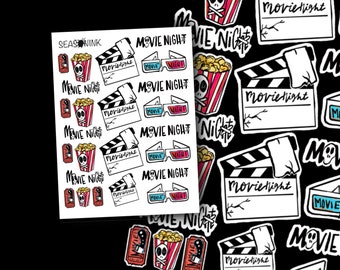 SPOOKY Movie Night | Planner Sticker Sheet |Planner TN Happy Planners Travel Notebook Midori Journal Bujo Bullet Journal