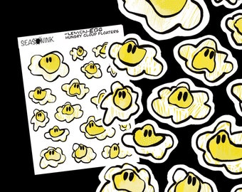 Lemon-EGG Cloud stickers Sticker Sheet | Planner tn Happy Planners Travel Notebook Midori Journal Bujo Bullet Journal