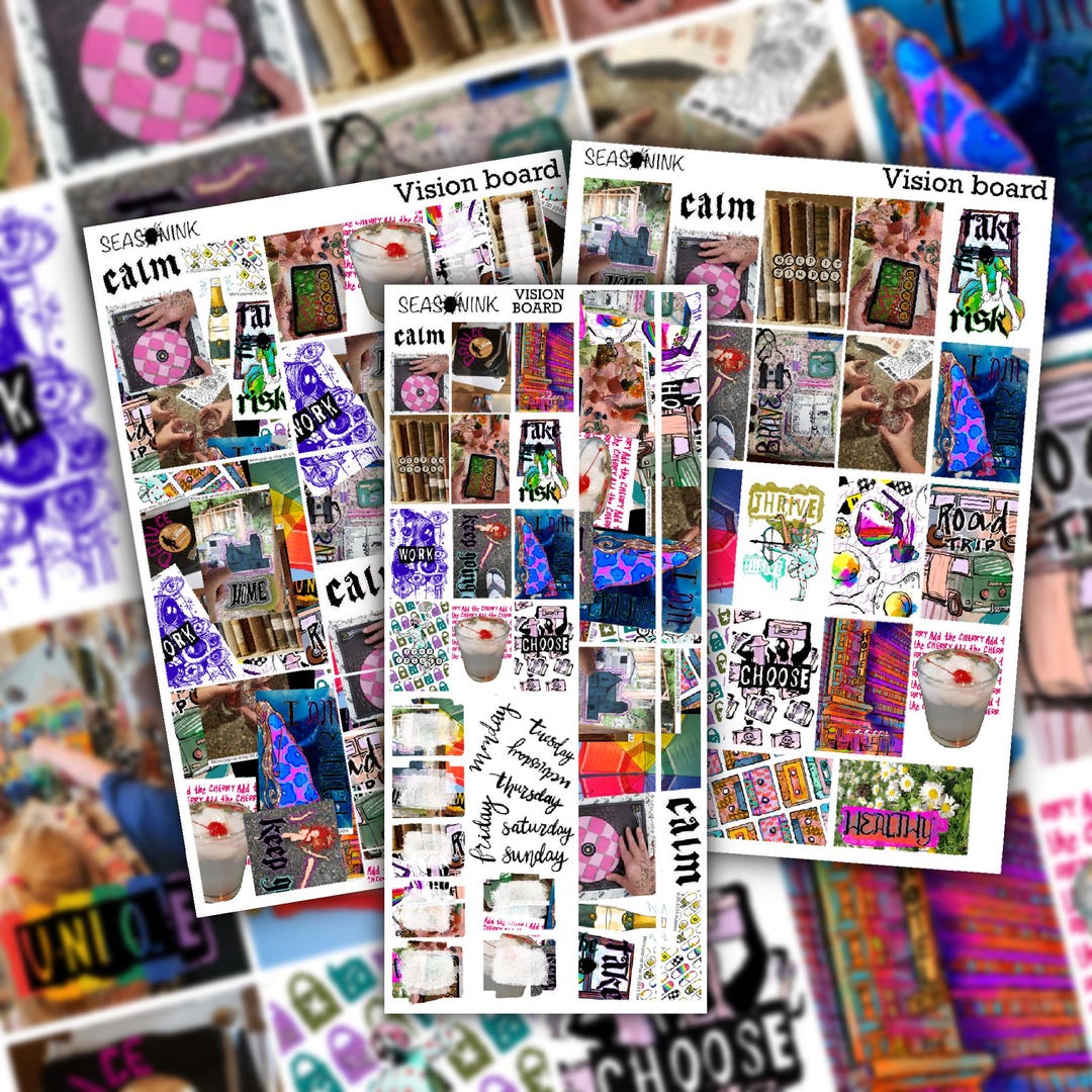Vision Board Inspired Sticker Kit | Journal Planner - Etsy