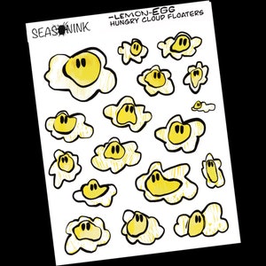 Lemon-EGG Cloud stickers Sticker Sheet Planner tn Happy Planners Travel Notebook Midori Journal Bujo Bullet Journal image 2