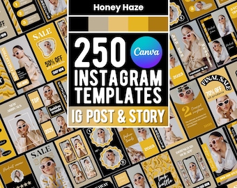 Gelbe Instagram Story und Post Vorlagen - Für Beauty, Fashion, Content Ersteller, Business | In Canva bearbeiten