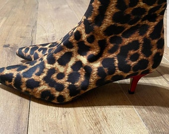 kitten heel leopard boots