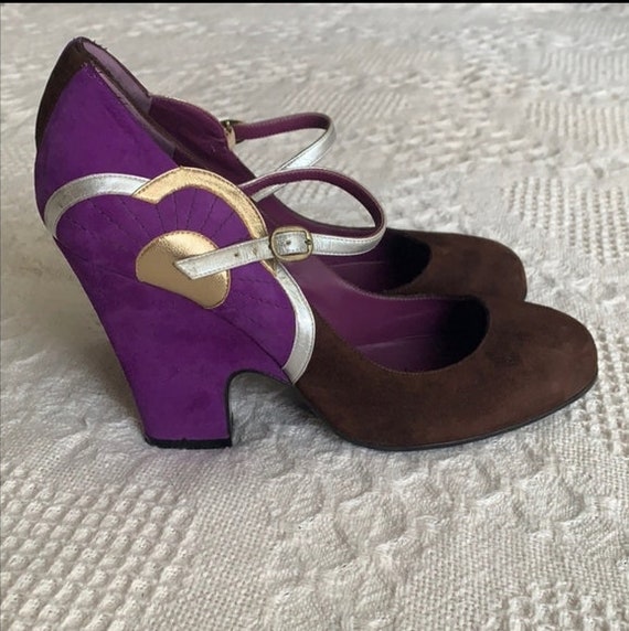 MARC JACOBS Purple Art Deco Mary Janes