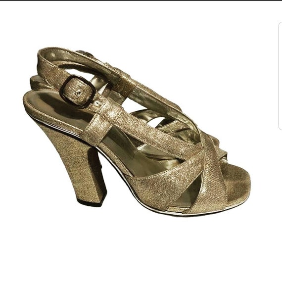 gold disco heels
