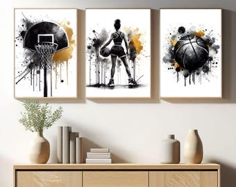 Basketball Art Prints: Teen Girl Room Decor (Digital Download)