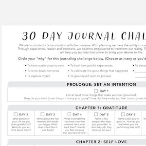30 Day Journal Challenge | Guided Journaling Prompts | Self-Discovery, Gratitude & Healing | Printable PDF | Mental Wellness