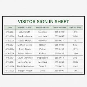 Realtor Open House Sign In Sheet Template, Instant Download Sign In Sheet, Printable Sign In sheet| Real Estate Open House Sign In Sheet