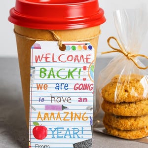 Welcome Back Teacher Gift Tag | First Day of School Printable | Digital Download PDF