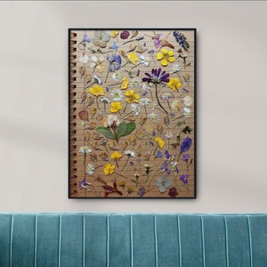 April, May & June Spring Summer White Yellow Purple Blue Pressed ...