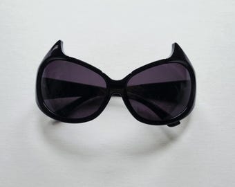 Retro black goth sunglasses cat ears - SELINA