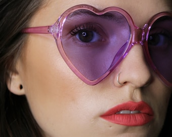 Heart shaped sunglasses oversized 50's 90's Retro lilac purple shades CINDY