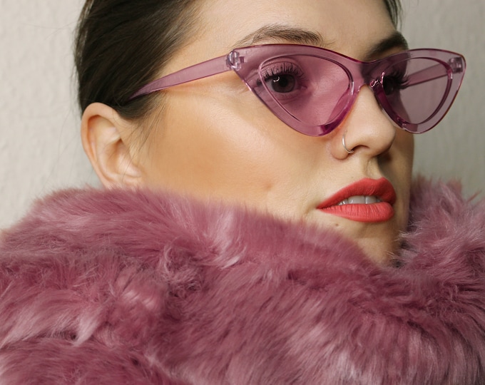 50s cat eye sunglasses lilac tinted lenses - ALICE