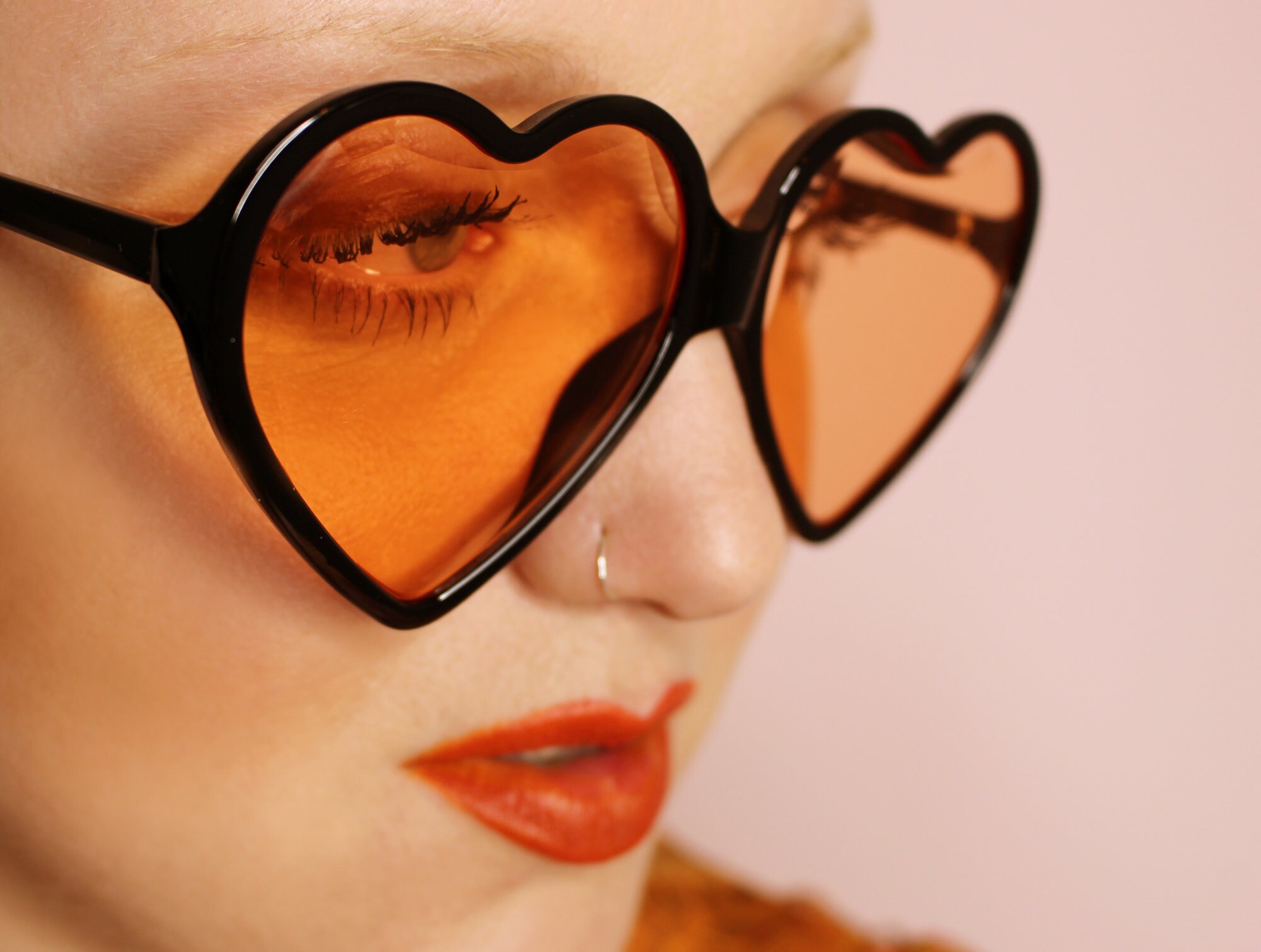 oversized orange sunglasses